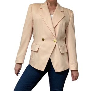 Escada Double-Breasted Pink Wool Blazer - Size 8